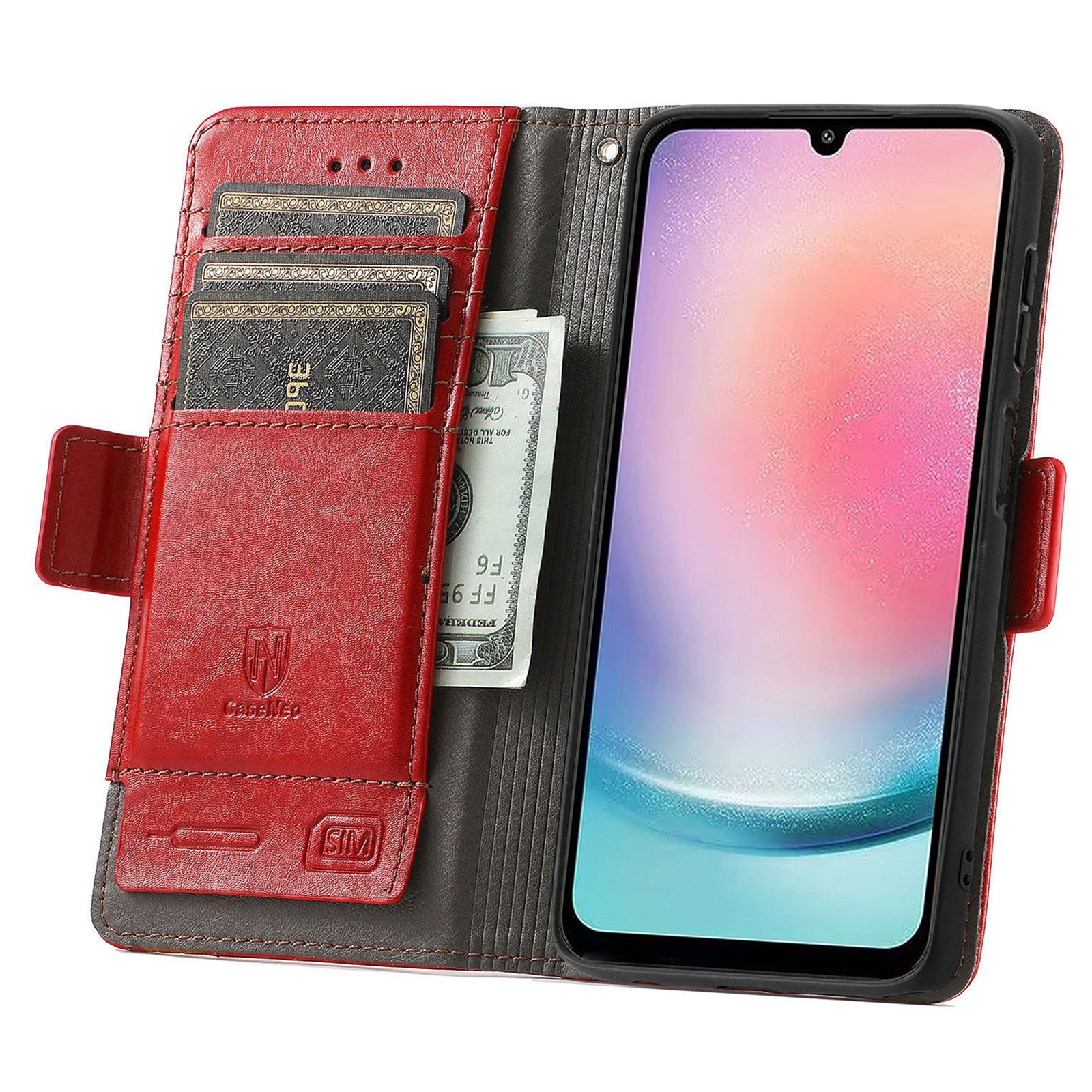 CASENEO 002 Series For Samsung Galaxy A24 4G RFID Blocking Phone Cover Splicing PU Leather Stand Wallet Case CASENEO 002 Series For Samsung Galaxy A24 4G RFID Blocking Phone Cover Splicing PU Leather Stand Wallet Case